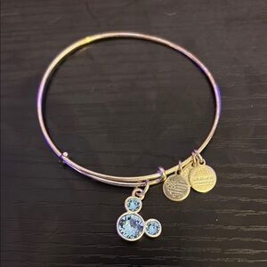 Alex and Ani Blue Mickey Crystal Charm Bracelet
